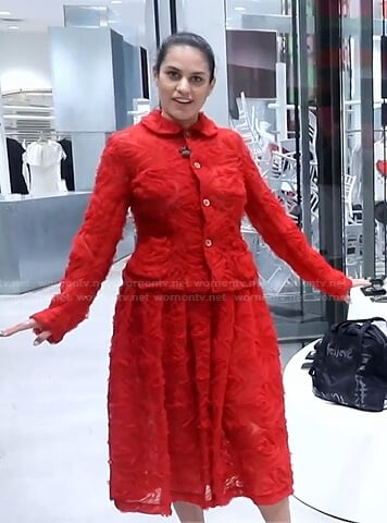 Donna's red tulle jacket and skirt on Today