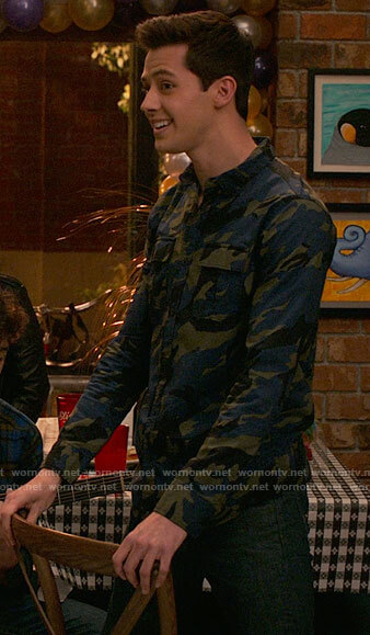 EJ's blue camo shirt on High School Musical The Musical The Series