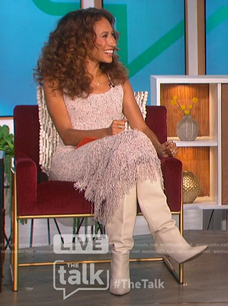 Elaine's marled fringe dress on The Talk