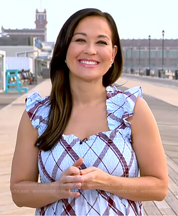 Eva's blue plaid smocked dress on Good Morning America