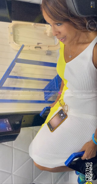 Gayle King's yellow and white dress on CBS This Morning