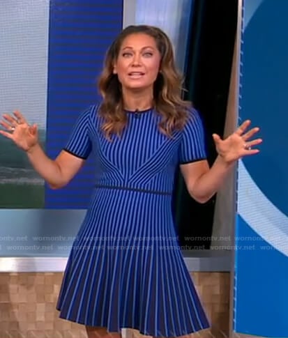Ginger's blue striped dress on Good Morning America