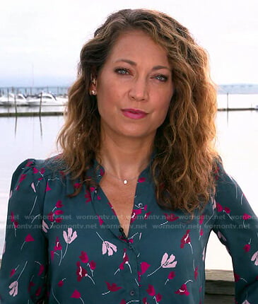Ginger's green floral blouse on Good Morning America
