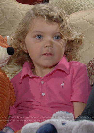 Harrison's pink flamingo polo shirt on The Young and the Restless