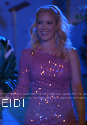 Heidi's pink sequin one-shoulder dress on The Hills New Beginnings