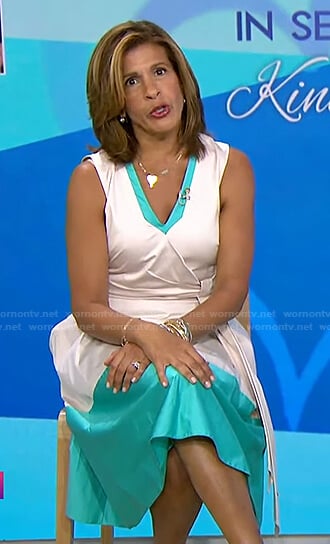 Hoda's white and green wrap dress on Today