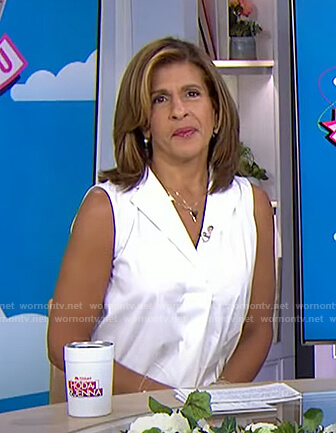 Hoda's white sleeveless shirt on Today