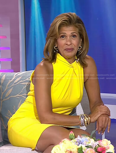 Hoda's yellow sleeveless dress on Today