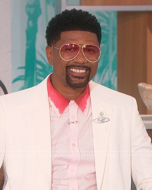 Jalen's pink dip dye collar shirt on The Talk