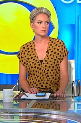 Jamie Yuccas's yellow animal print wrap top on CBS This Morning