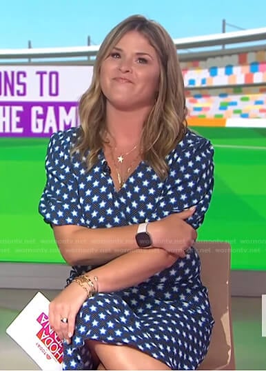 Jenna's blue star print dress on Today
