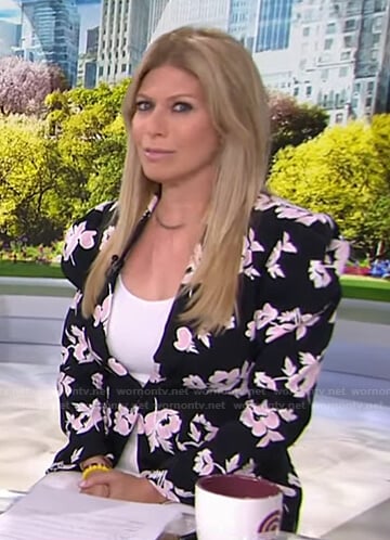 Jill's black floral blazer and white pants on Today