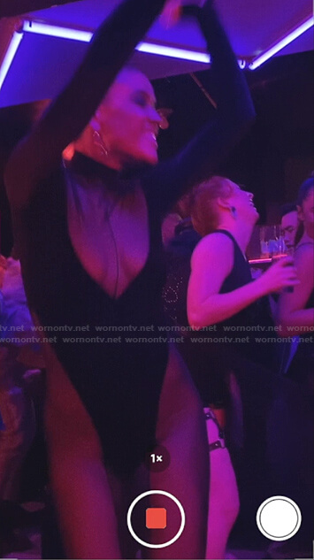 Julien's black mesh and velvet jumpsuit on Gossip Girl