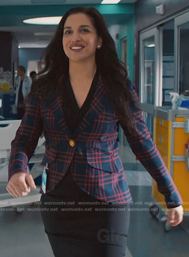 Kate's navy plaid blazer on Nurses