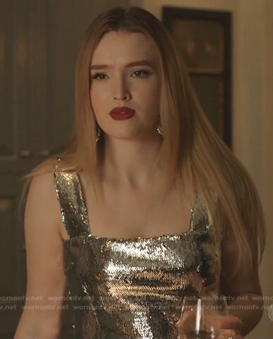 Kirby's sequin sleeveless dress on Dynasty