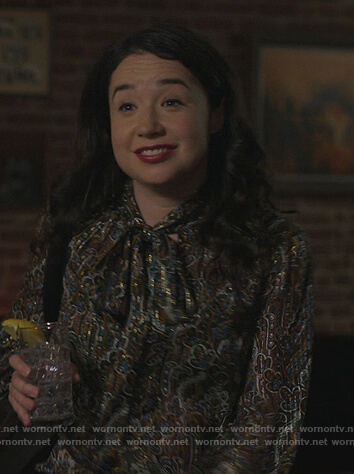 Marissa's paisley metallic blouse on The Good Fight