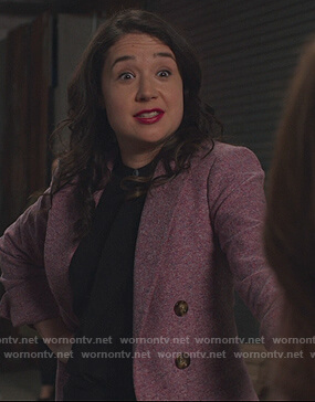 Marissa's pink double breasted blazer on The Good Fight