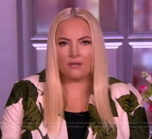 Meghan’s white leaf print jacket on The View
