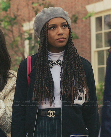 Monet's blue beret and belt on Gossip Girl