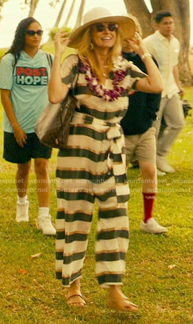 Nicole's striped jumpsuit on The White Lotus
