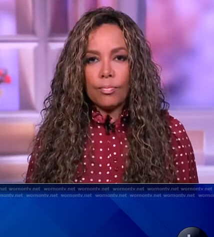 Sunny's burgundy polka dot blouse on The View