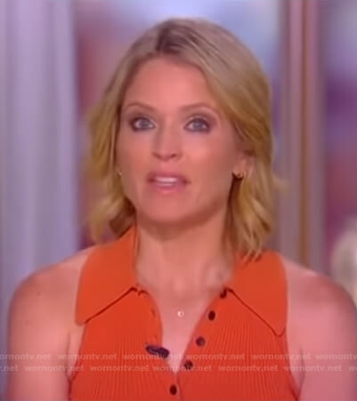 Sara's orange sleeveless polo top on The View