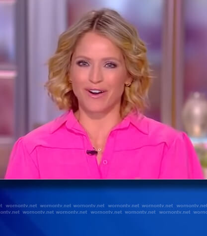Sara's pink belted romper on The View