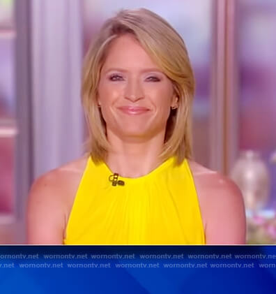 Sara's yellow sleeveless mini dress on The View