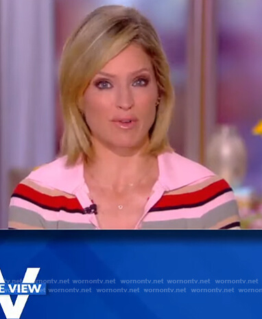 Sara's pink stripe polo on The View