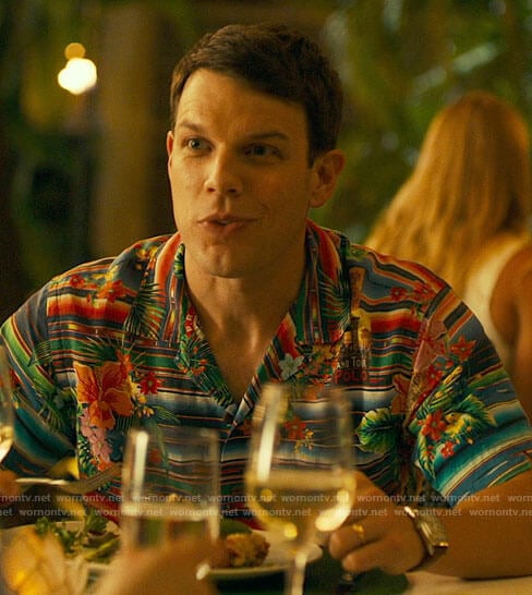 Shane's floral and stripe shirt on The White Lotus