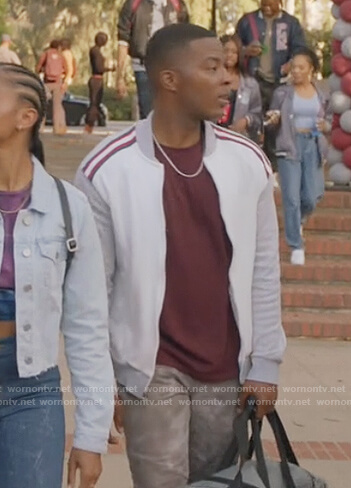 Spencer's track jacket with stripe shoulders on All American