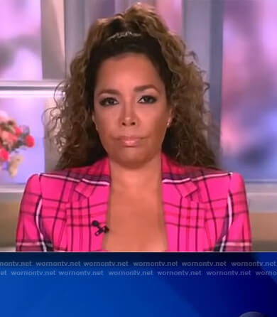 Sunny's pink plaid blazer on The View