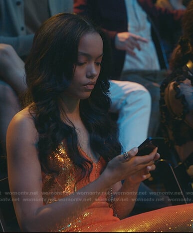 Zoya's sequin orange dress on Gossip Girl