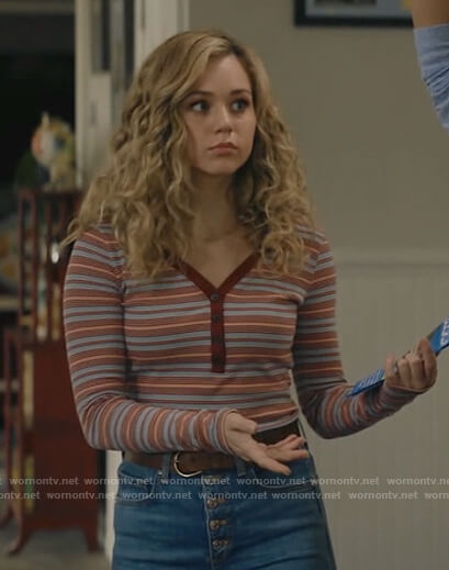 Courtney's stripe henley top on Stargirl