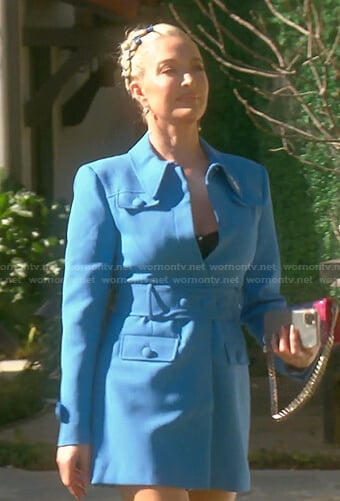 Erika's blue belted mini dress on The Real Housewives of Beverly Hills
