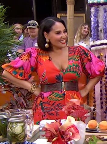 Alejandra Ramos's red floral dress on Today