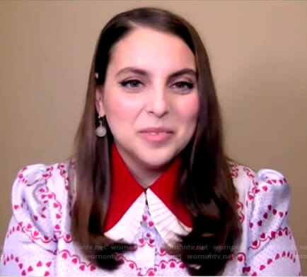 Beanie Feldstein's heart print dress on Good Morning America