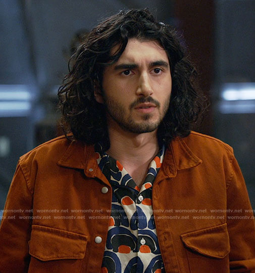 Behrad's printed button down shirt on Legends of Tomorrow