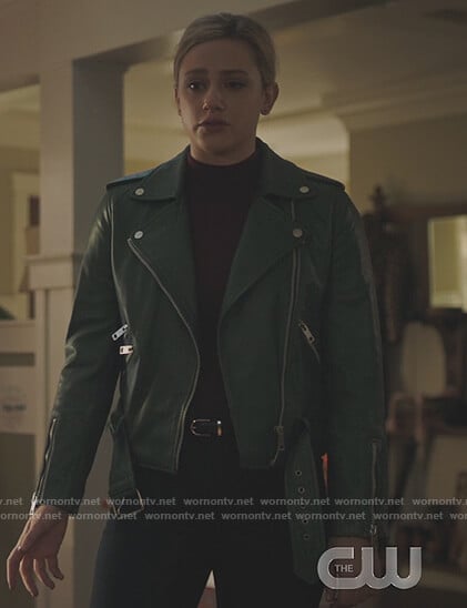 Betty's green leather moto jacket on Riverdale