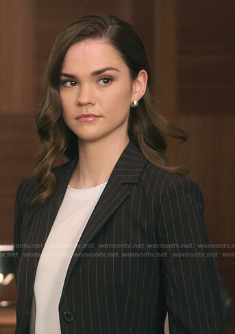 Callie's black pinstripe blazer on Good Trouble