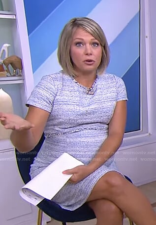 Dylan's blue tweed maternity dress on Today