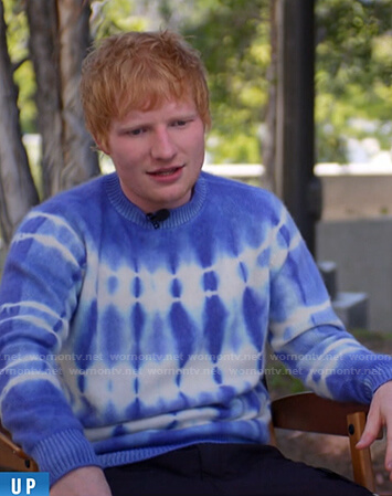 Ed Sheeran's blue tie dye sweater on Today