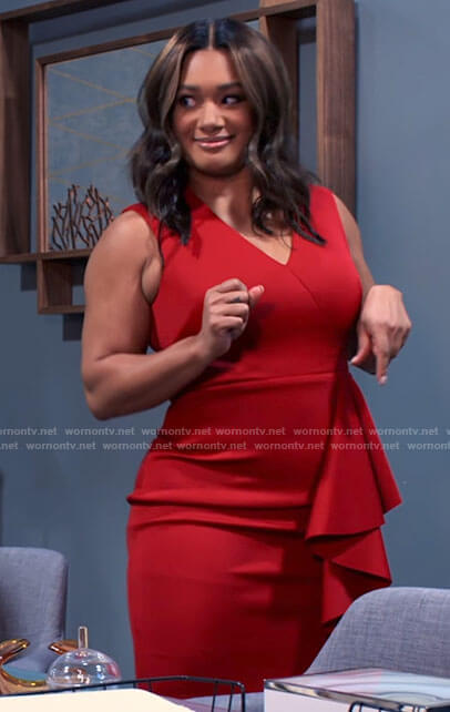 Fatima's red ruffled dress on Tyler Perrys Sistas