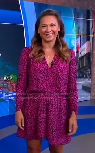 Ginger's pink leopard print dress on Good Morning America