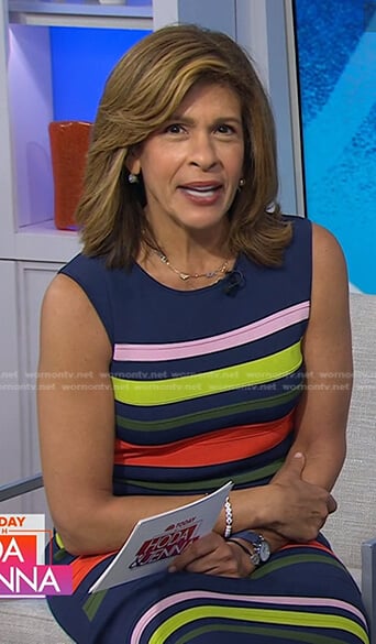 Hoda's multicolor striped dress on Today