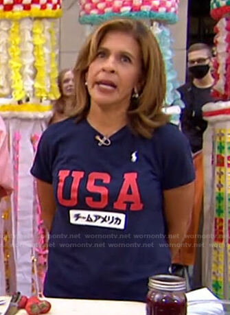 Hoda's navy USA print tee on Today