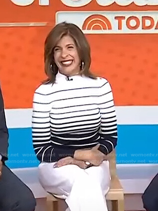 Hoda's white striped sweater on Today