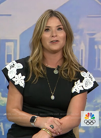 Jenna's black floral lace detail dress on Today