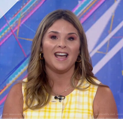 Jenna's yellow plaid button front dress on Today