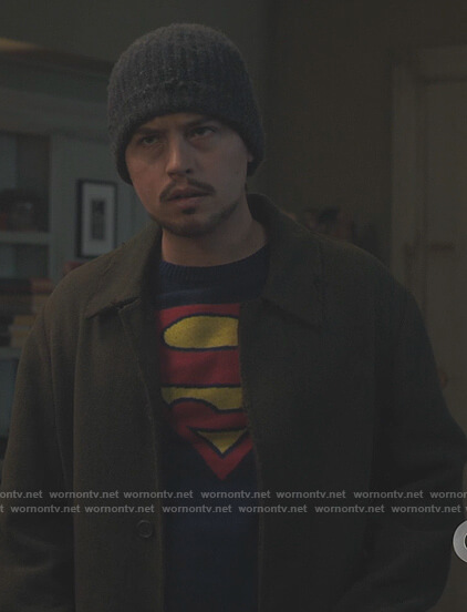Jughead's blue superman sweater on Riverdale